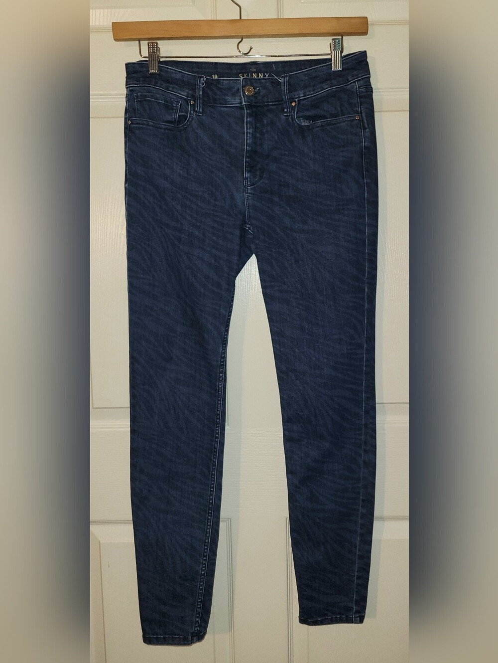 White House Black Market Mid-Rise Zebra Print Skinny Jeans Women's Pant 10R